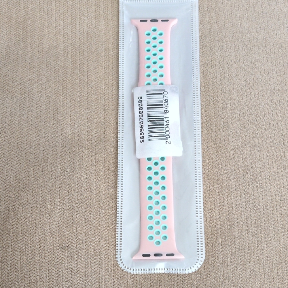 Pink and Mint Silicone Sport Apple Watch Band